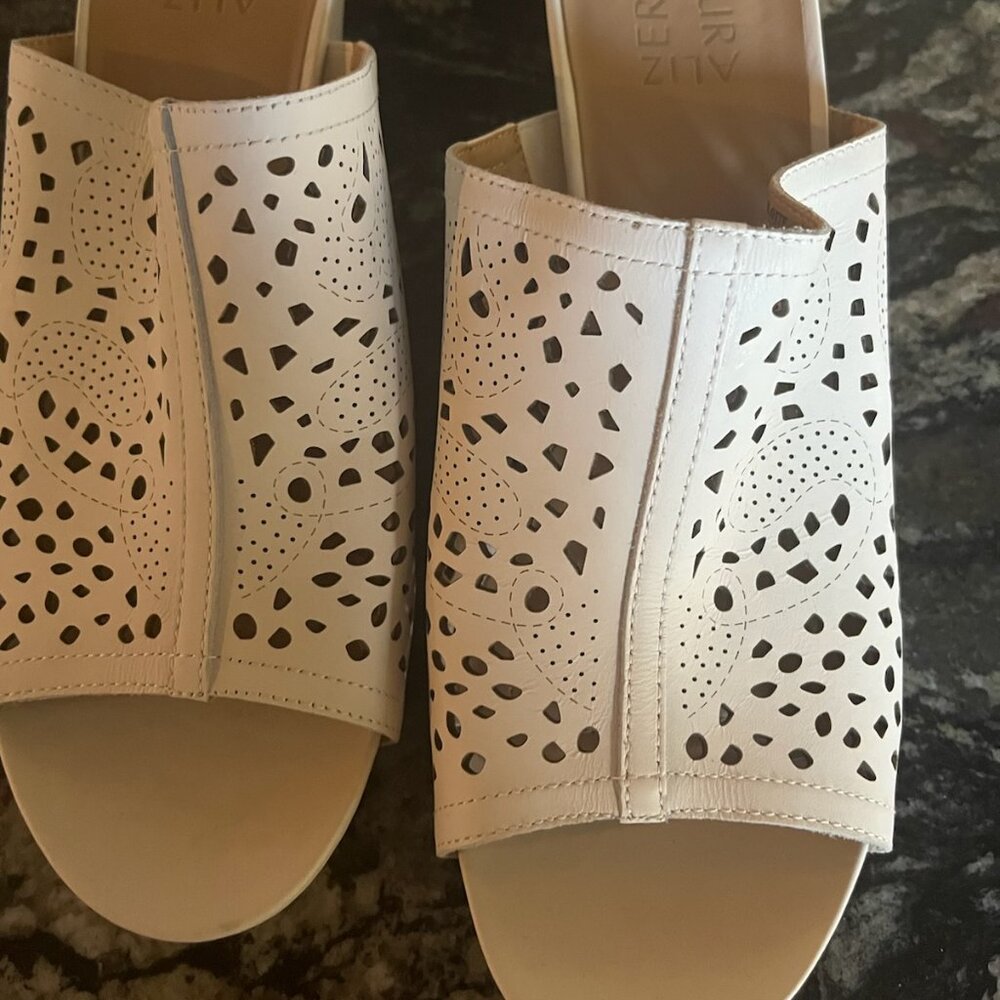 Naturlizer white open toe wedge, size 9.5.  never worn, tag still on bottom